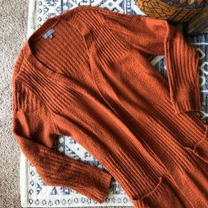 Long, Rust Cardigan